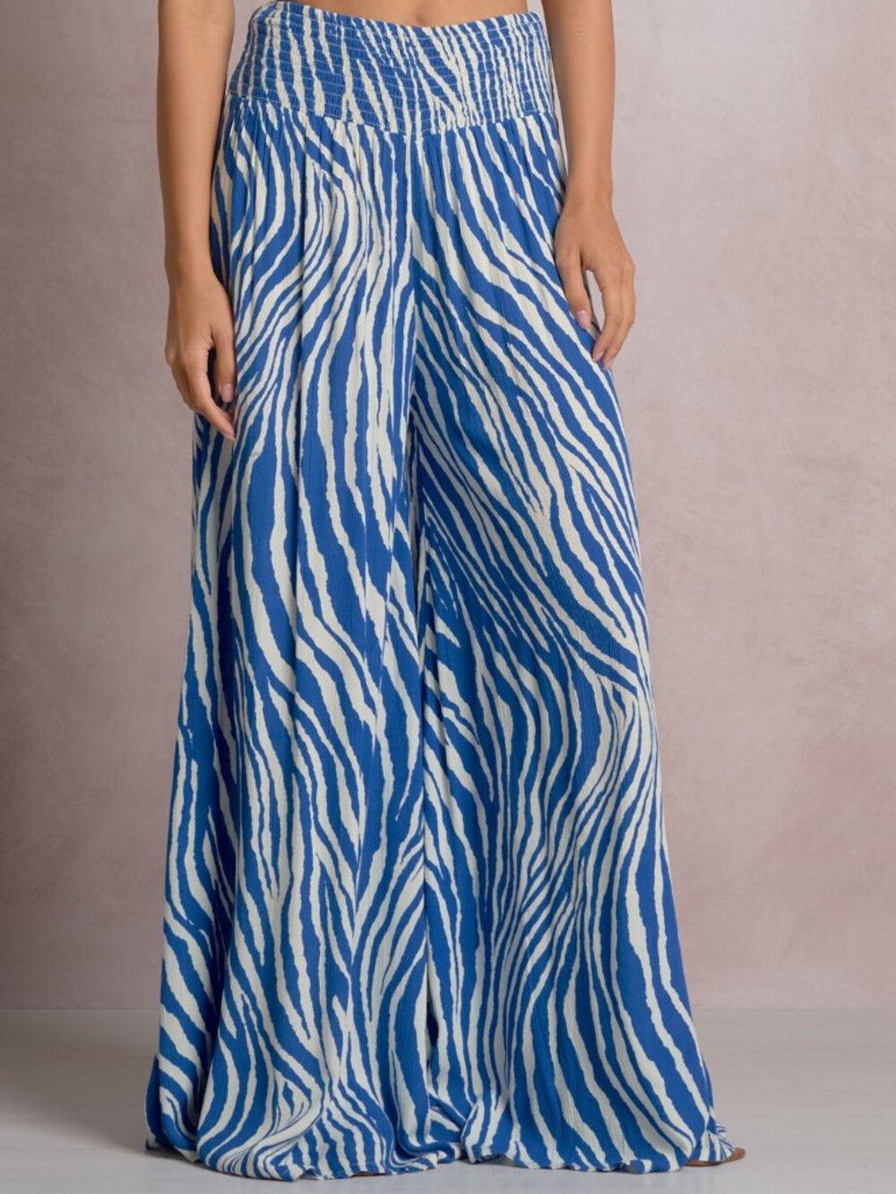 NWT Elan Blue Zebra Resort Palazzo Pants